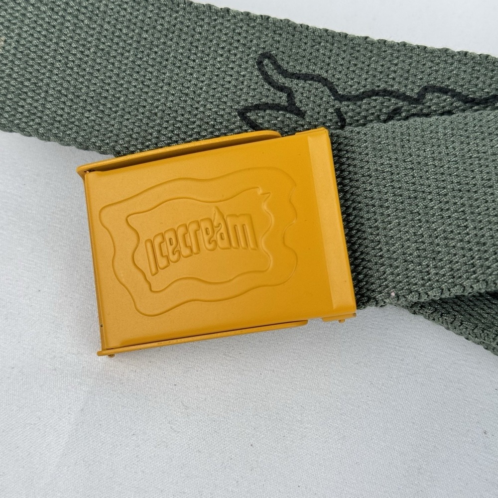 Billionaire Boys Club x Ice Cream Green Running Dog Nylon Belt Metal Buckle 52"